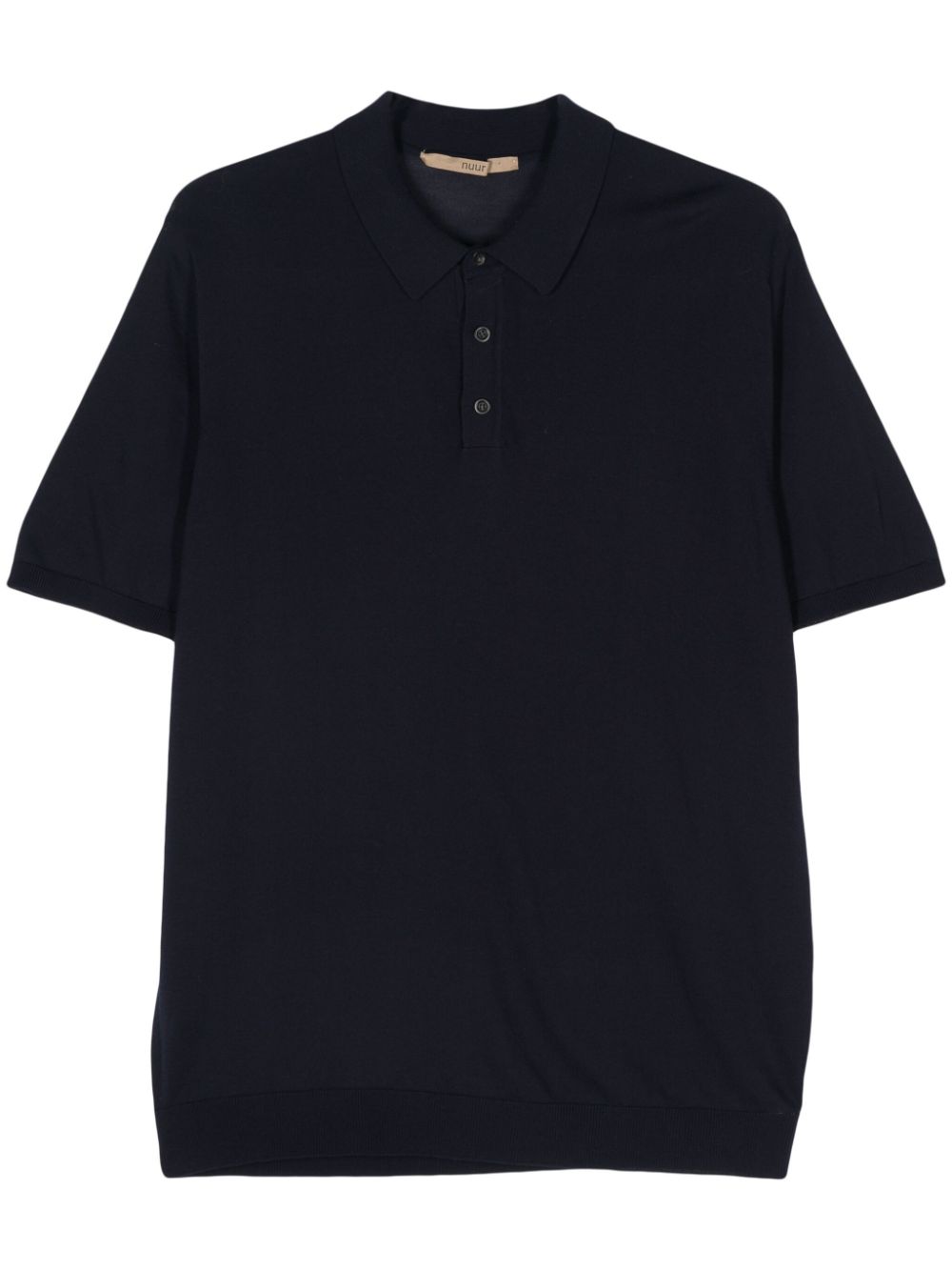 Fine-knit polo shirt - Blue