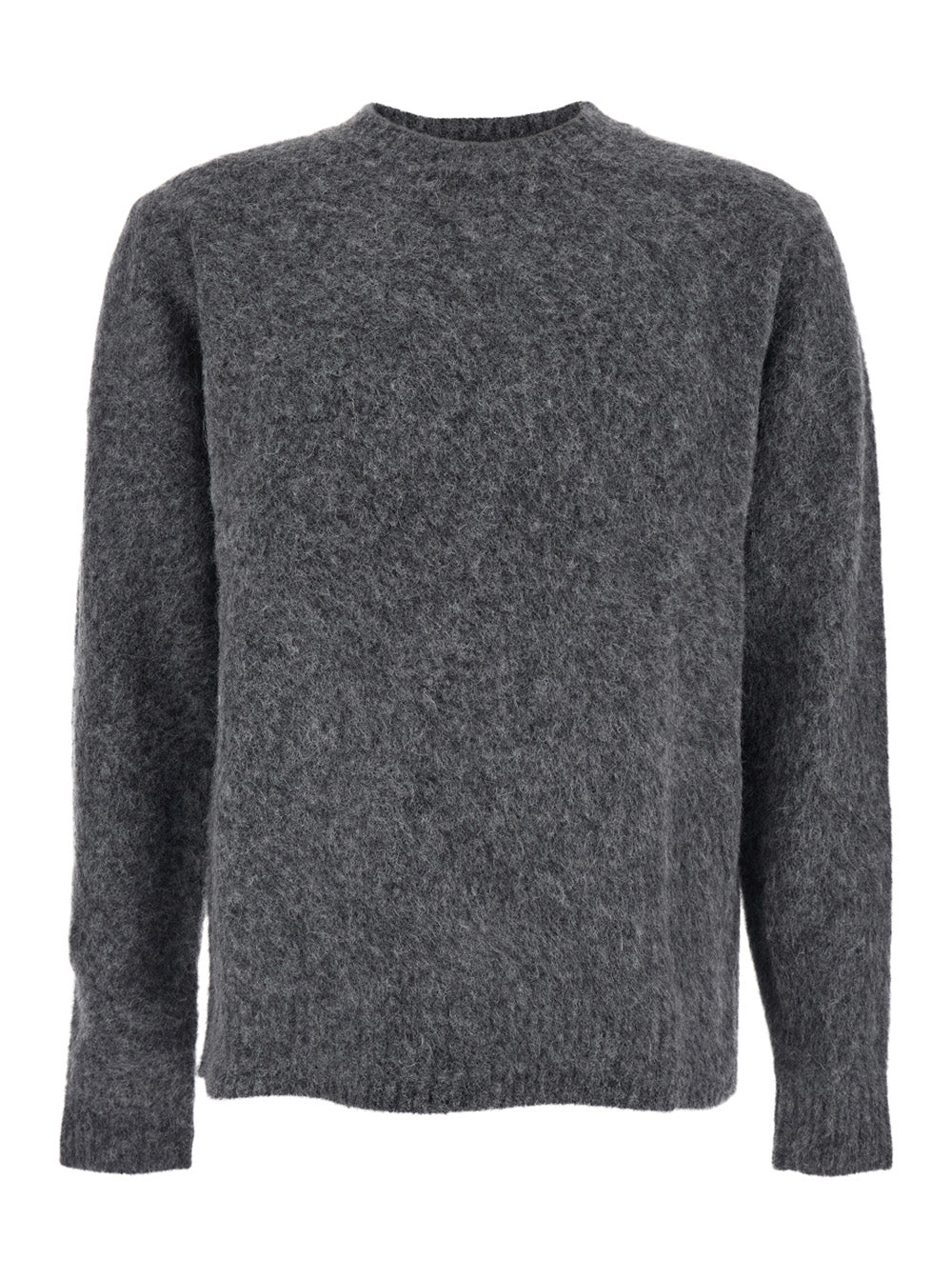 Alpaca Blend Crewneck Sweater — Gray