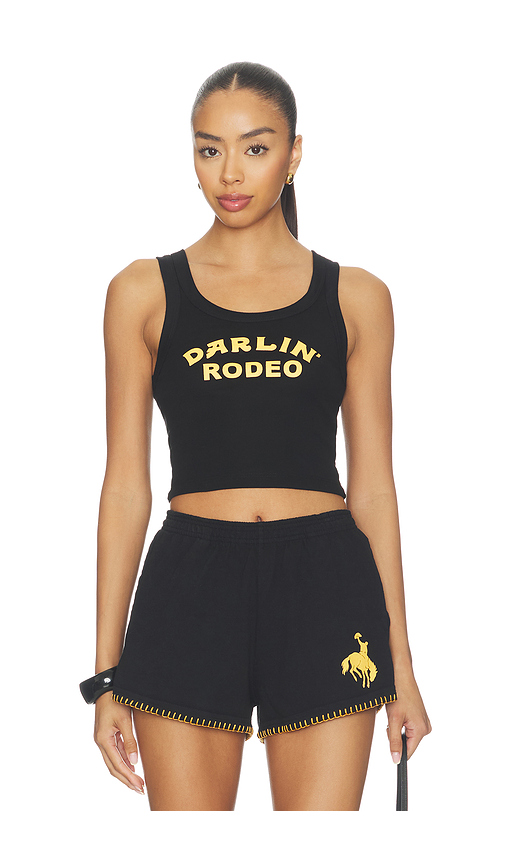 Darlin Rodeo Crop Tank in Black. XS. Also in S