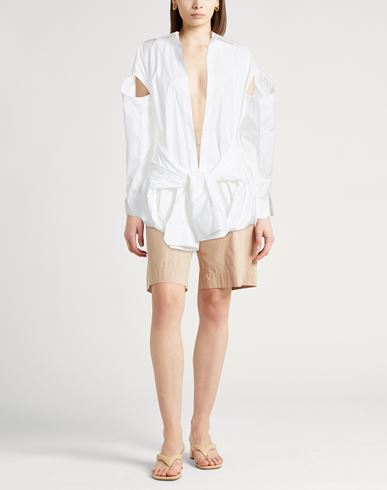 A. w.a. k.e. Mode Woman Shirt White Size 10 Cotton, Elastane