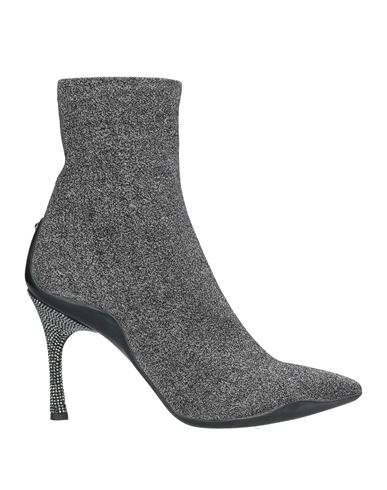 Rene' Caovilla Woman Ankle boots Charcoal Size 10 Textile fibers