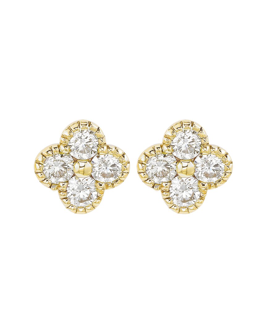 14K 0.40 Ct. Tw. Diamond Clover Studs