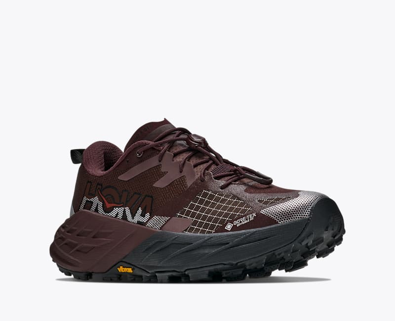 HOKA Women's Speedgoat 7 GTX Shoes in Deep Mauve/Black