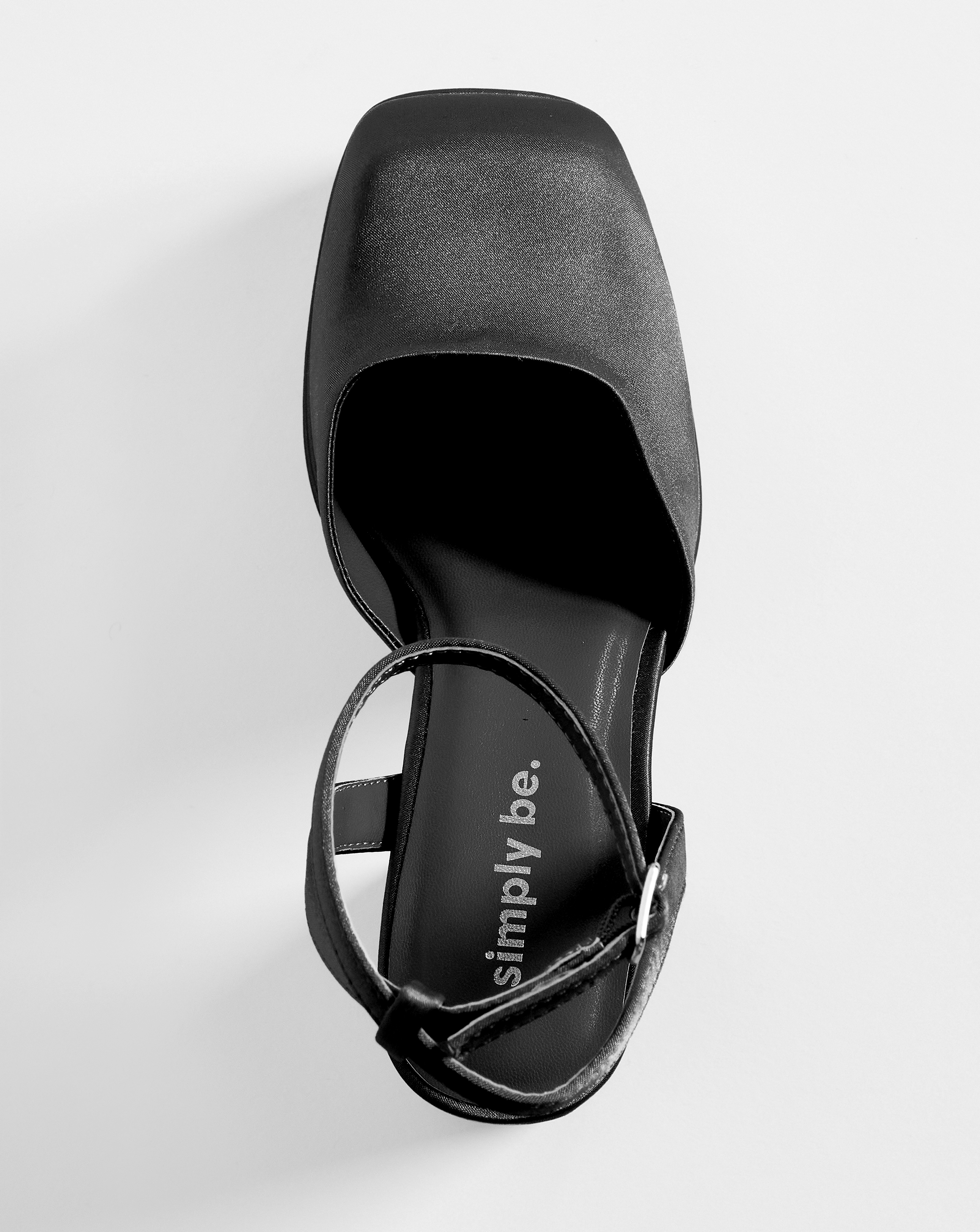 Square Toe Platform Heeled Shoes Ex Wide