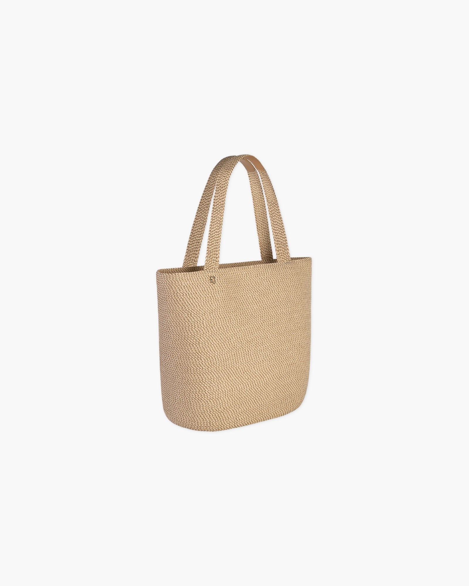 Squishee Tote II - OriginalPeanut, Man-Made Raffia Material, Top Zip Closure, Interior Pockets