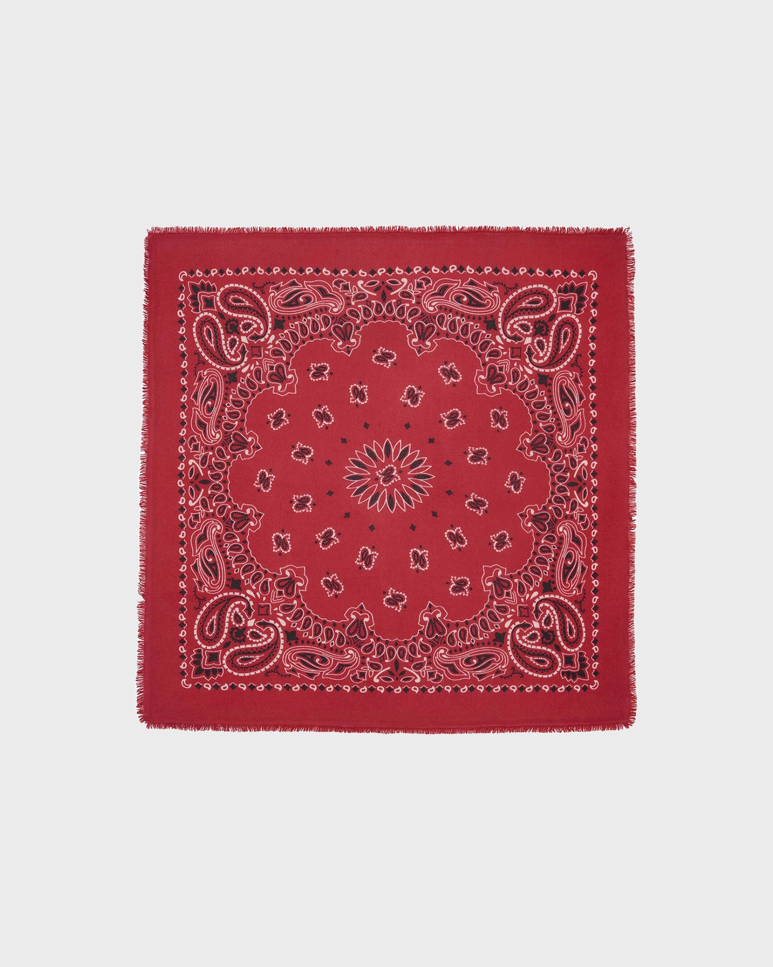 KUJTEN Hachiko Cashmere Bandana Scarf Red ONESIZE