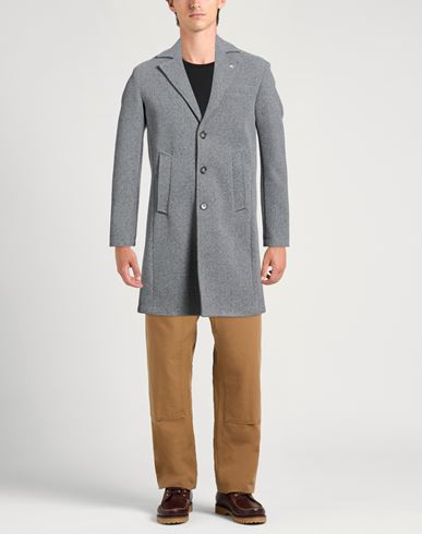 Man Coat Light grey Size 34 Polyester
