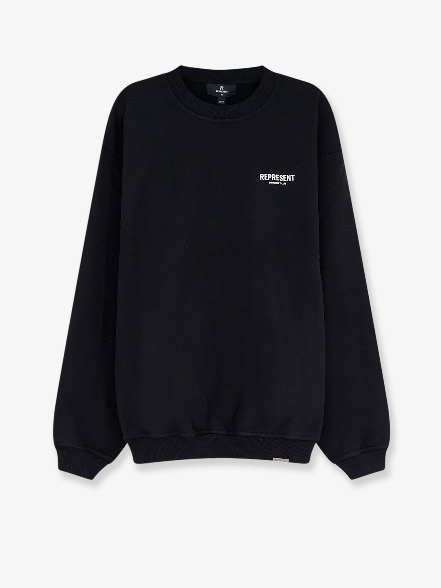 Printed Logo Cotton Sweatshirt — Black