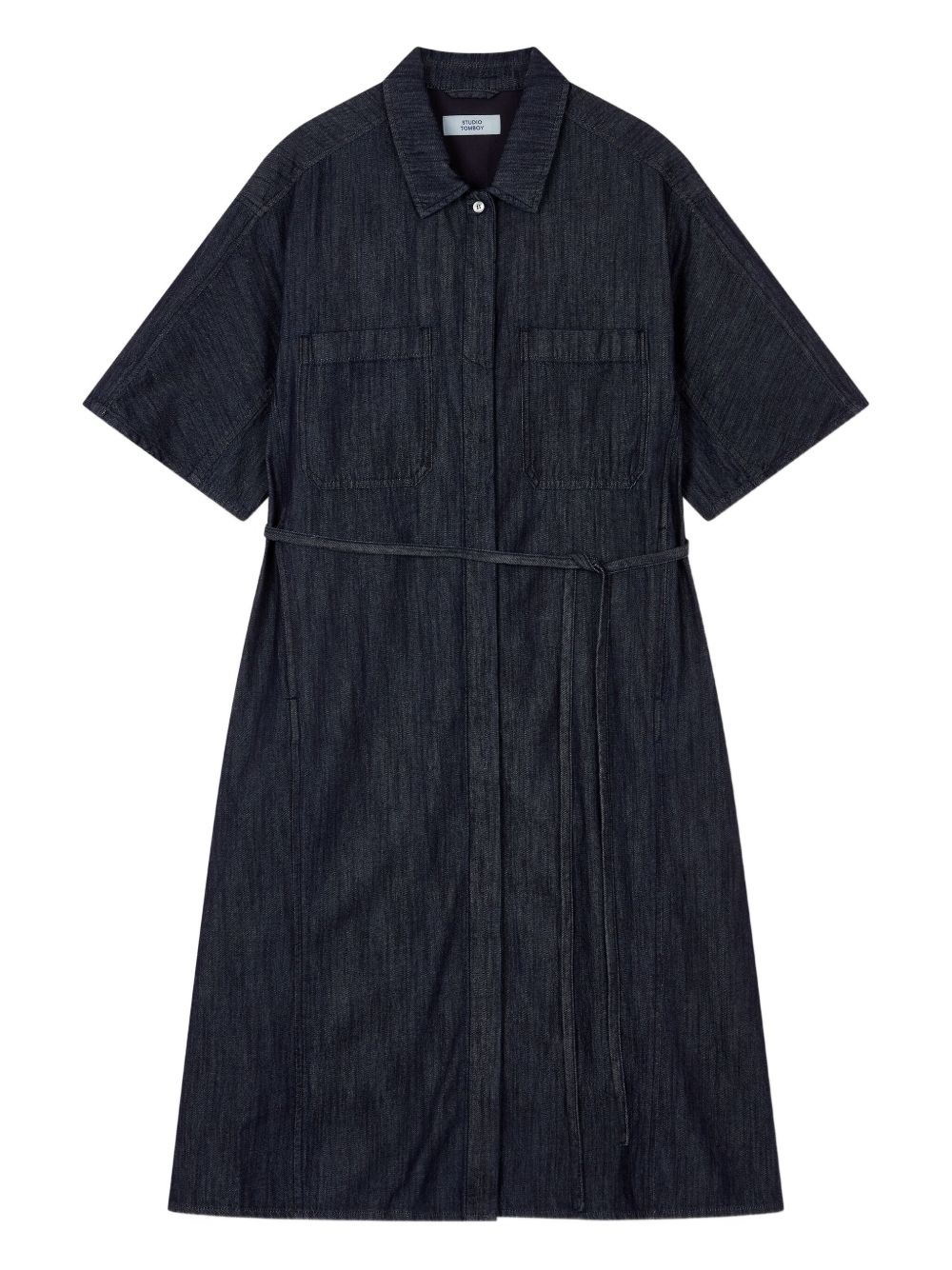 Denim belted shirt dress - Blue