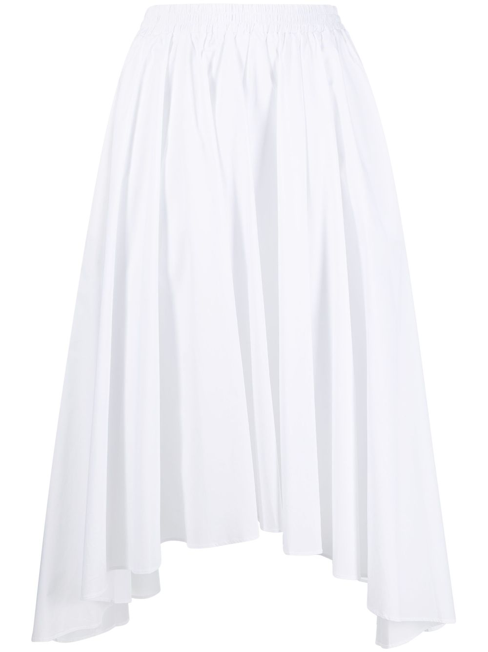 High-waisted asymmetric-hem skirt - White