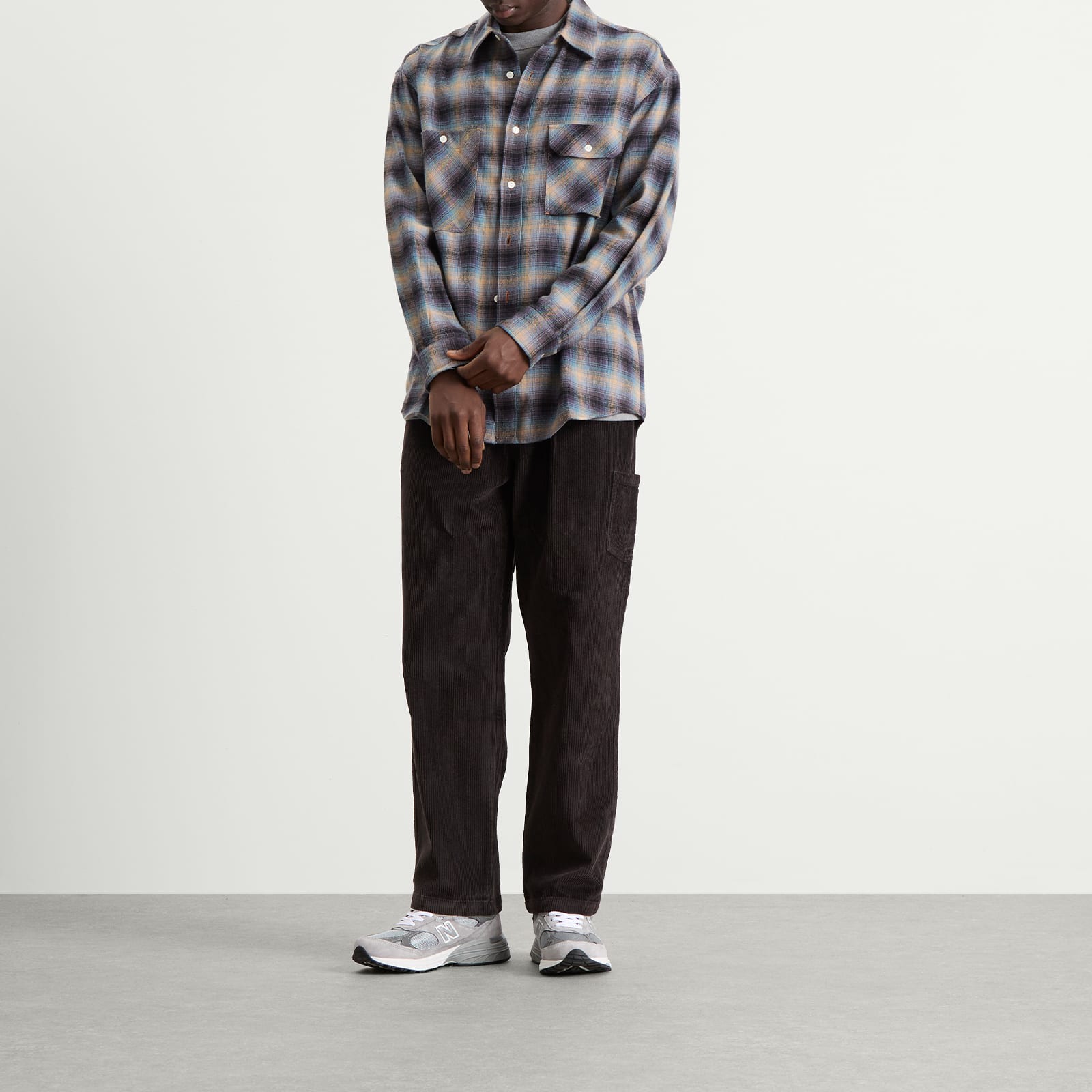 Men's Flannel Check Work Shirt Midnight Blue