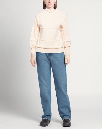 Woman Turtleneck Cream Size S Merino Wool