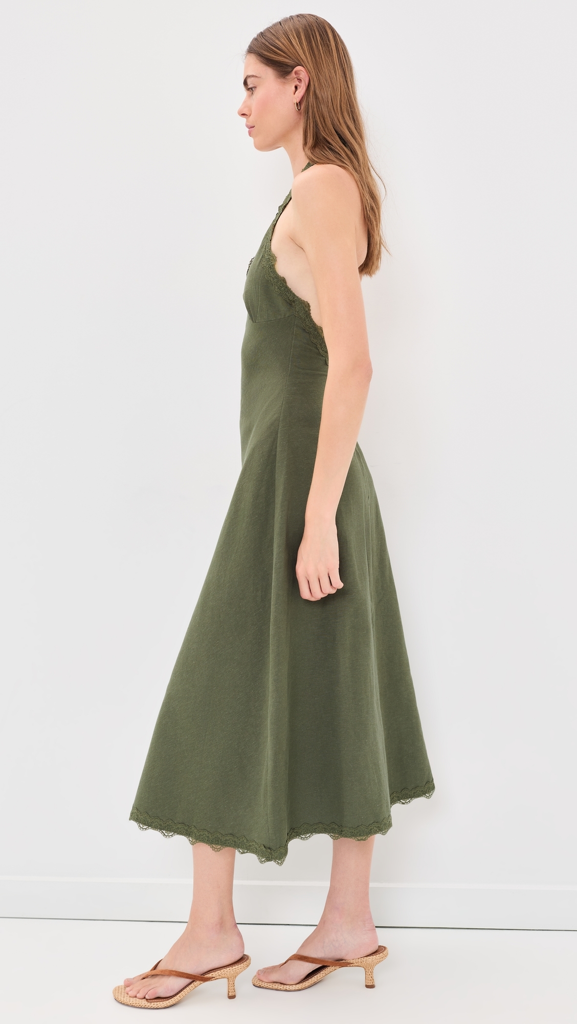 Stars Align Midi Dress Khaki