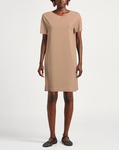 Woman Mini dress Camel Size 10 Cotton, Lycra