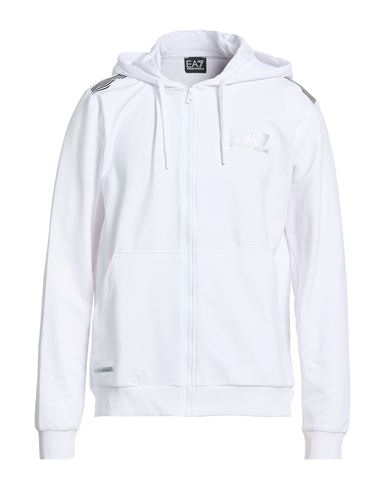 Man Sweatshirt White Size 3XL Cotton, Polyester, Elastane