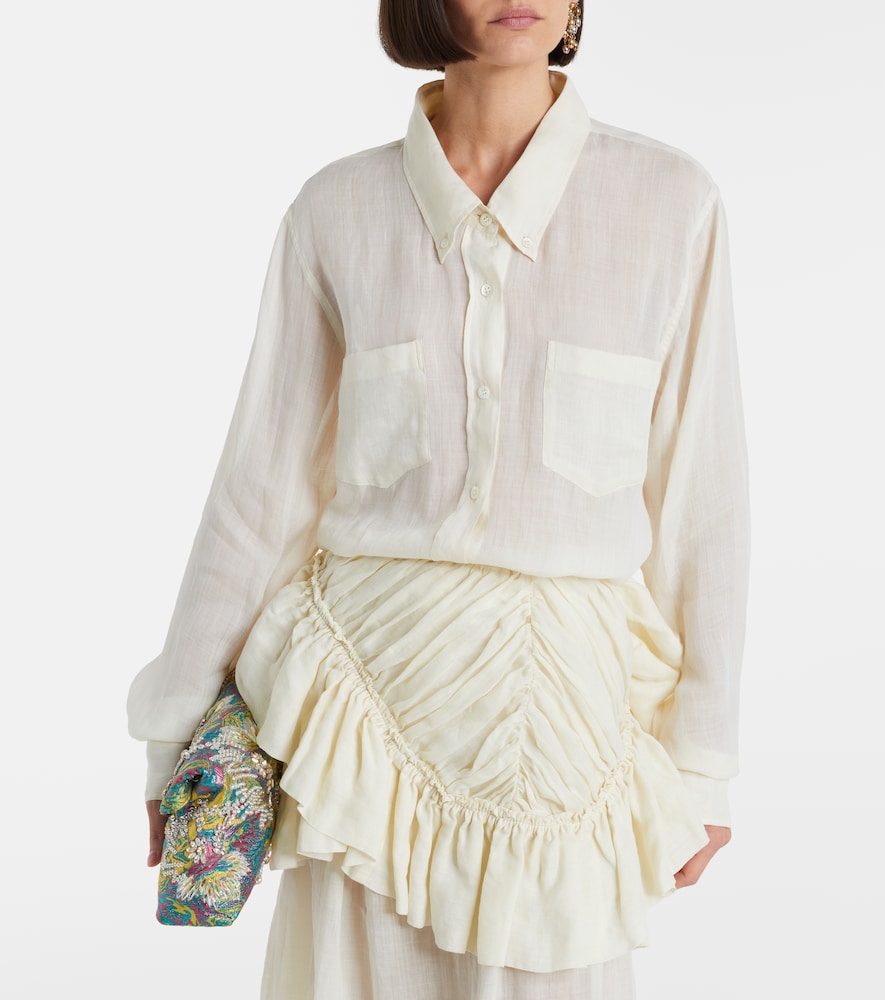 Oversized ramie shirt