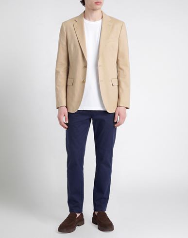 Man Blazer Beige Size 38 Cotton, Linen