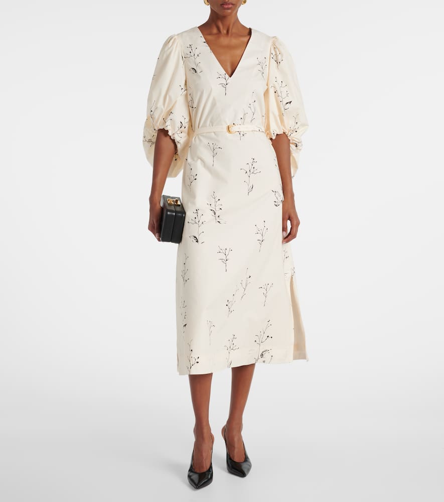 Corrie belted floral cotton midi dress