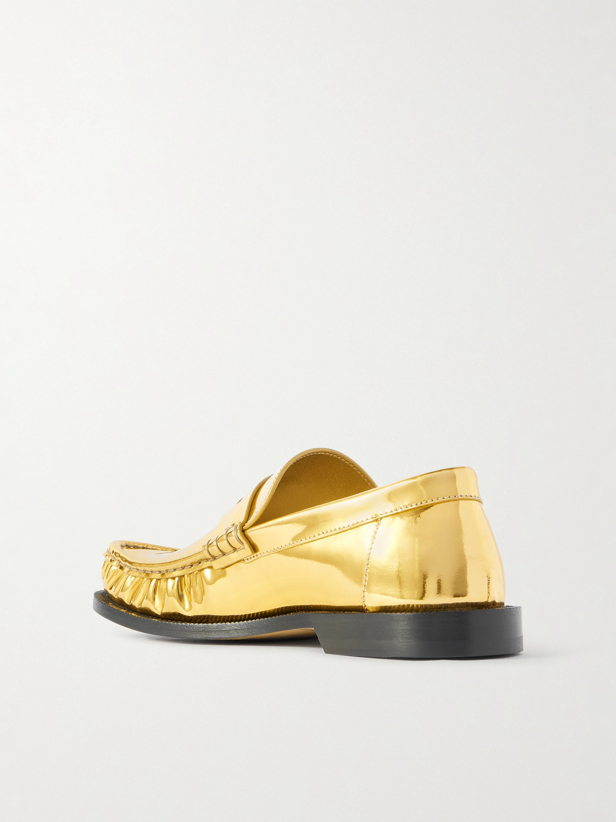Campo Mirrored-leather Penny Loafers - Gold