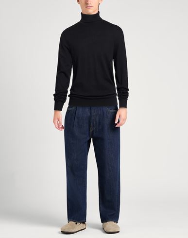 Man Turtleneck Black Size L Cotton, Recycled polyester