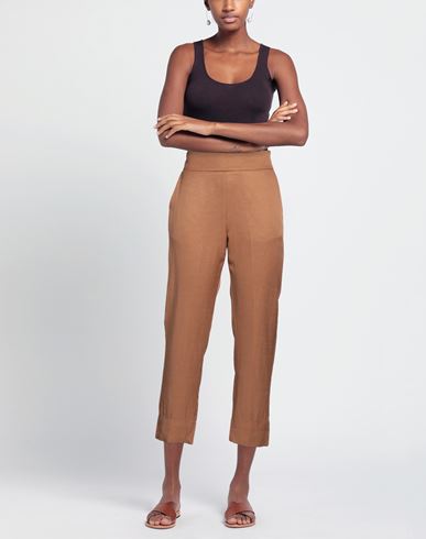 Alessia Santi Woman Pants Tan Size 6 Viscose, Linen