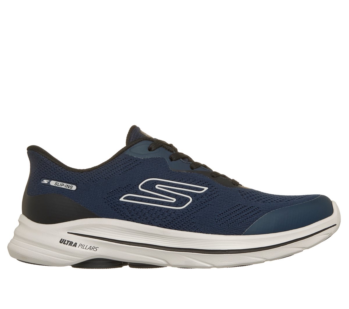 Skechers Men's Slip-ins: GO Walk 8 - Ozzie Sneaker in White/Black, 6, Vegan, Machine Washable
