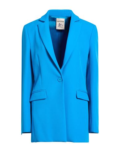 Woman Blazer Azure Size 6 Polyester, Elastane