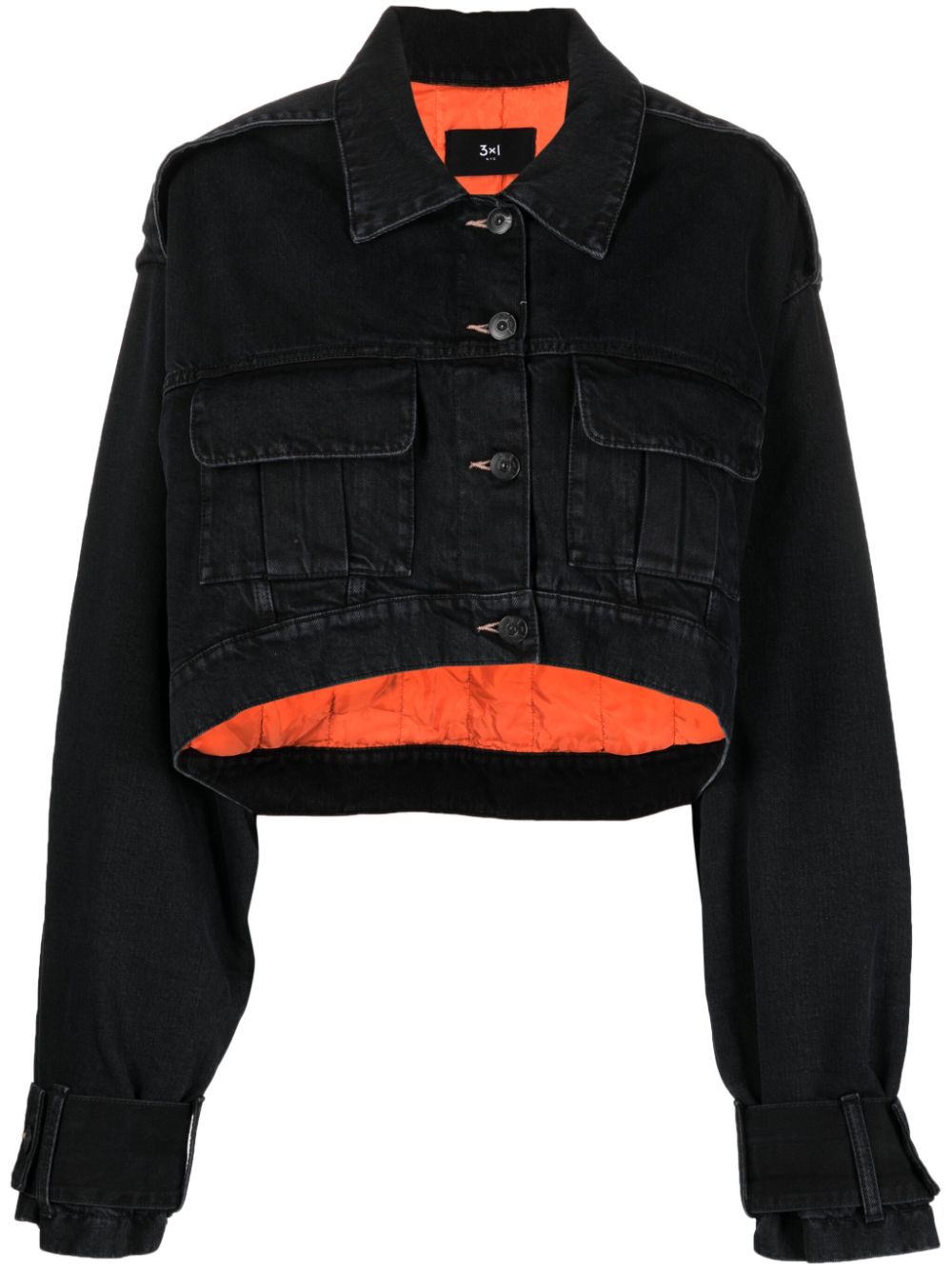 Cropped denim jacket - Black