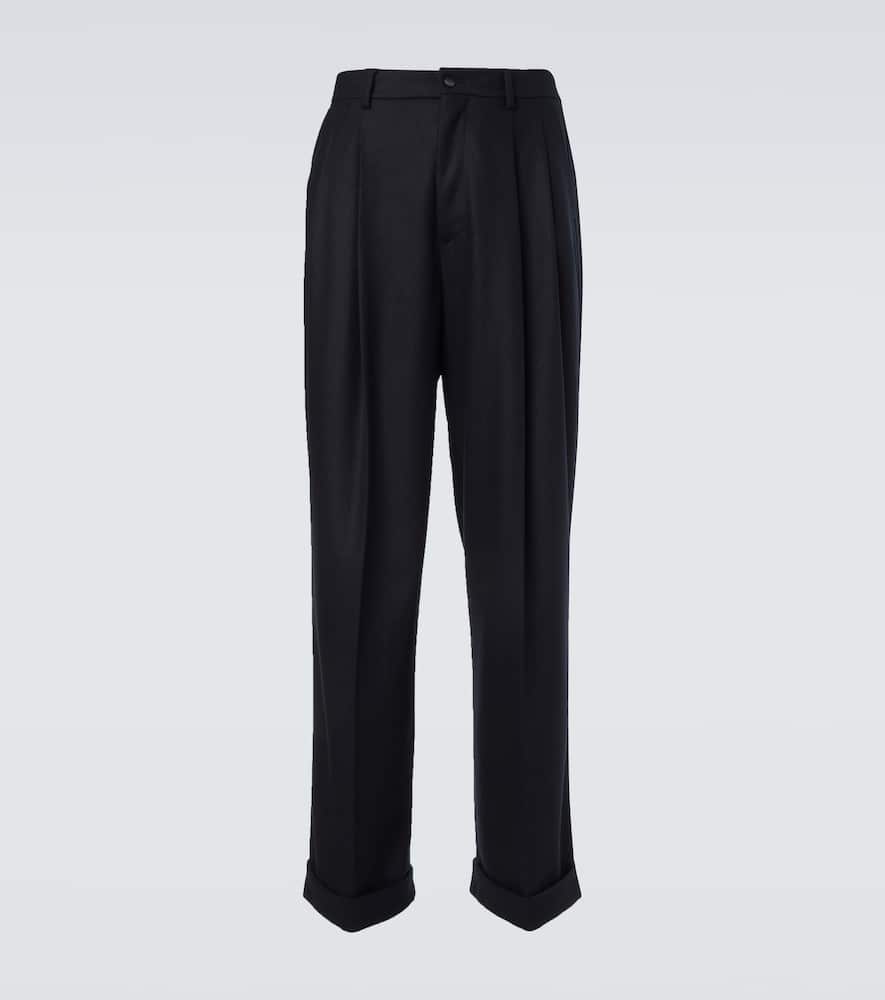 Virgin wool wide-leg pants