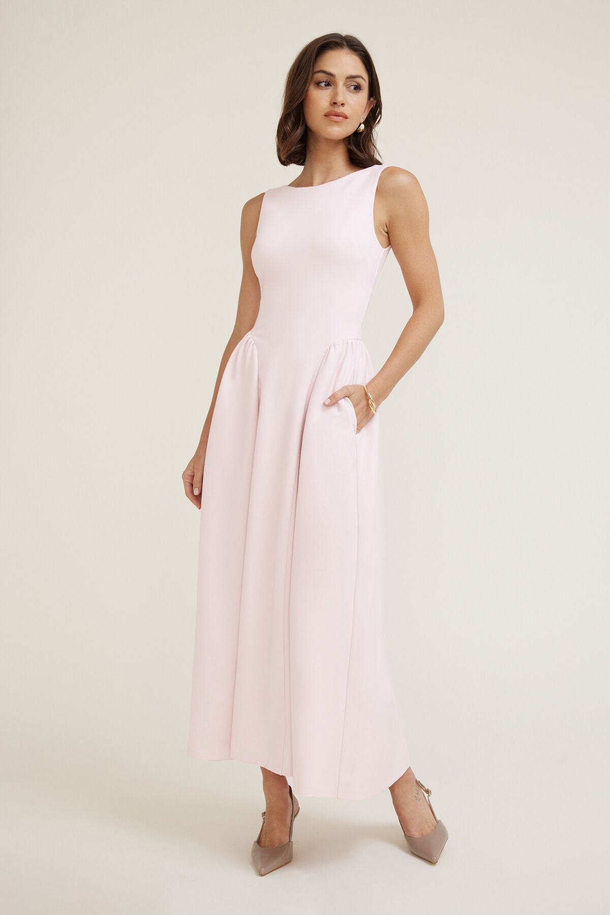 Iris Flared Ponte Maxi Dress