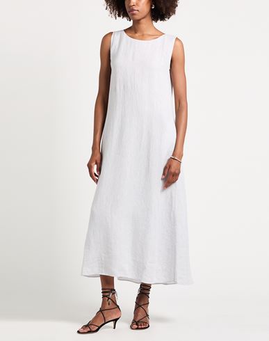 Woman Maxi dress Light grey Size S Linen