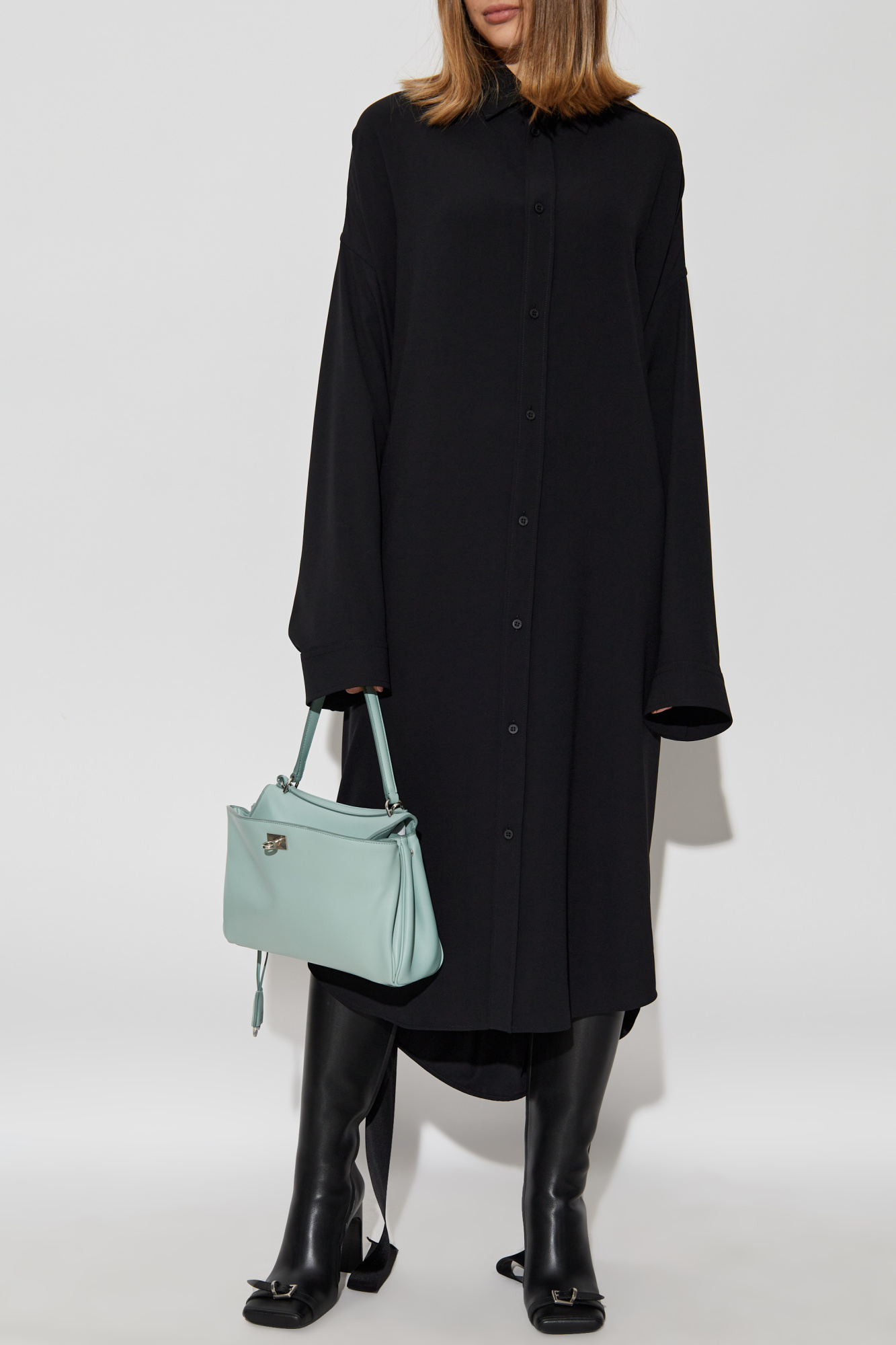 Balenciaga Shirt-style Dress, Women's, Black