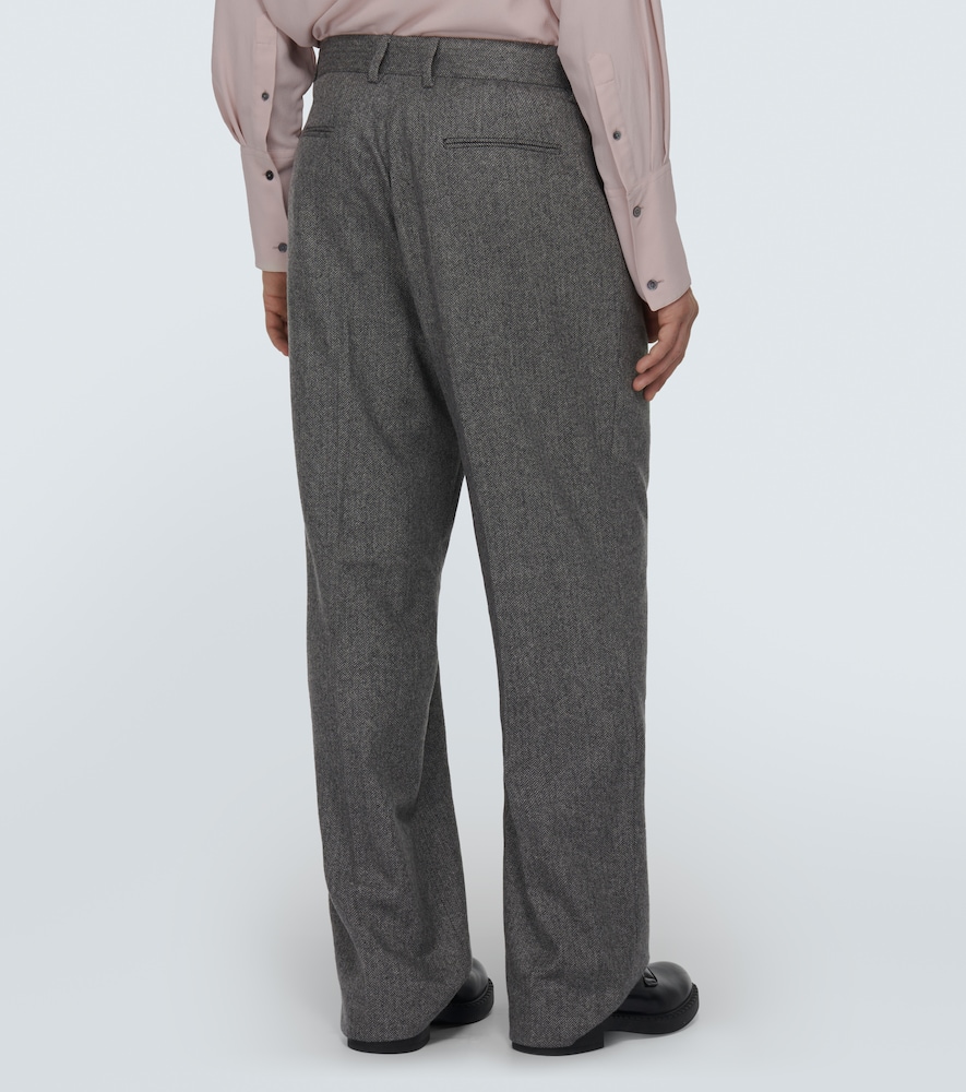 Wool and mohair straight pants