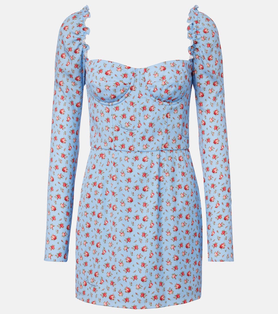 Floral silk-blend minidress