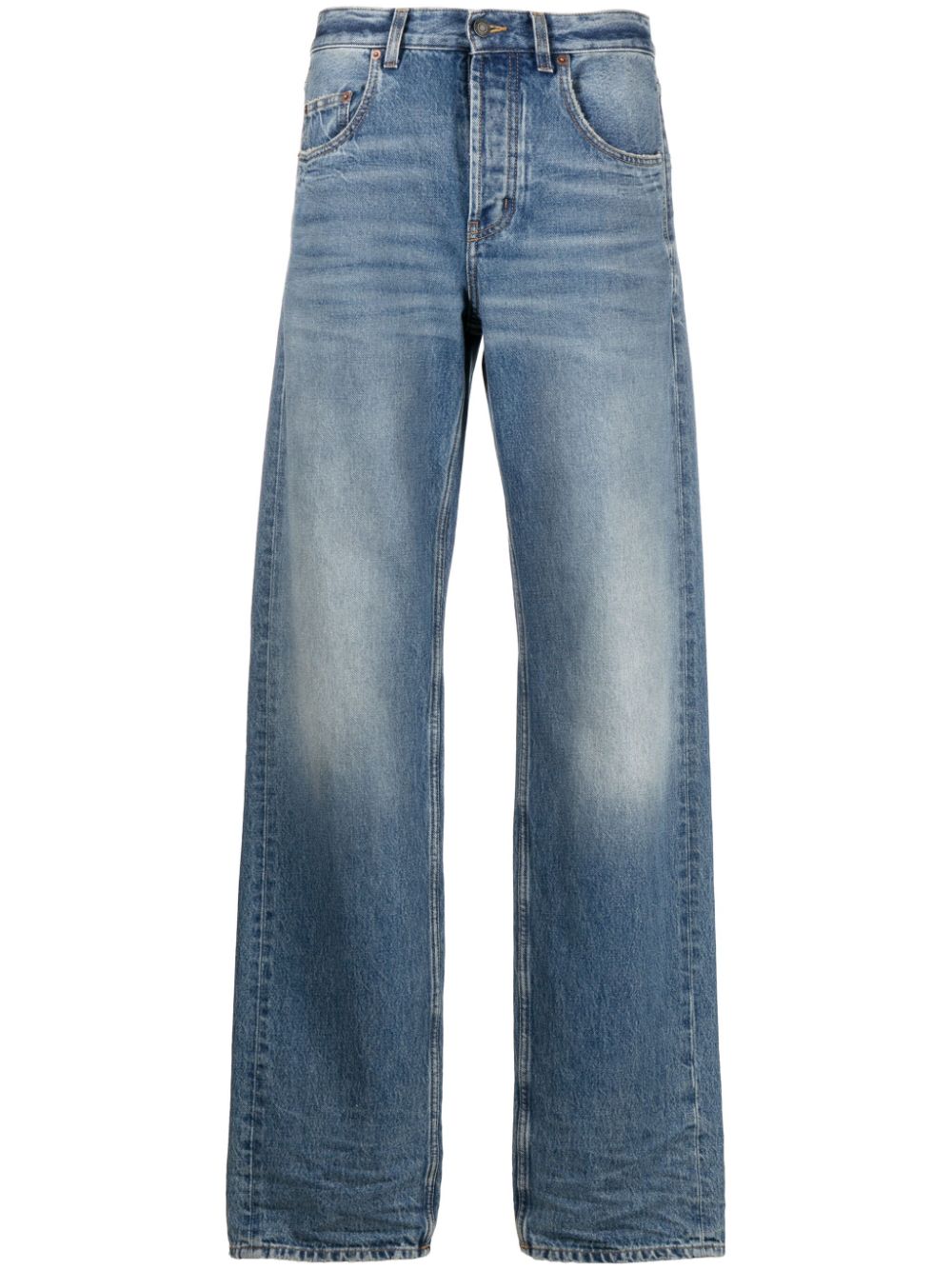High-rise straight-leg jeans - Blue