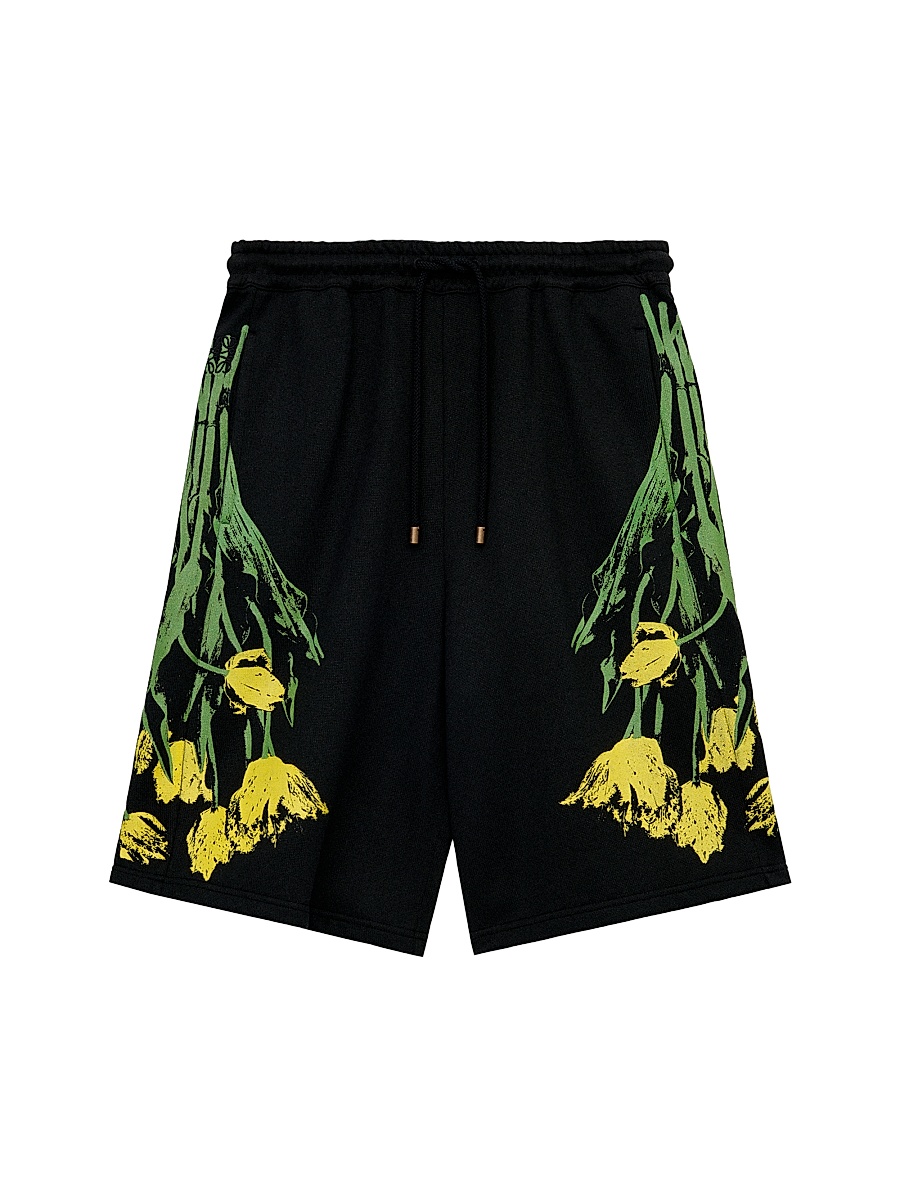 Men's x Paula's Ibiza Tulip Drawstring Shorts - Black Multicolor