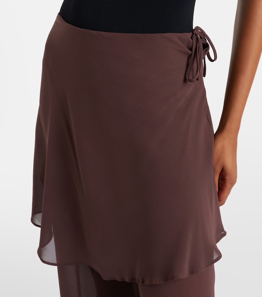 Sheer silk wide-leg pants