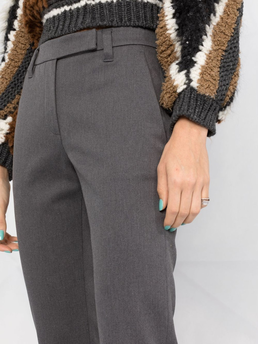 Grey Long cotton trousers