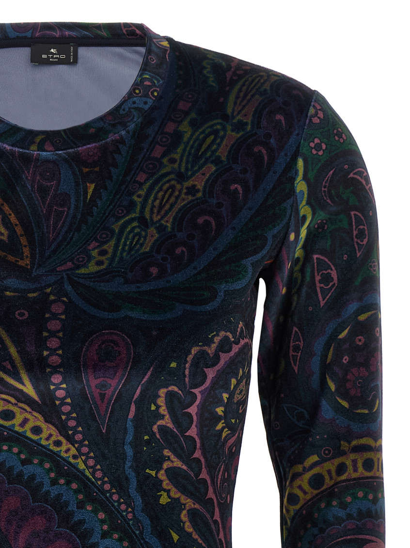 Chenille T-shirt With Multicolor Print