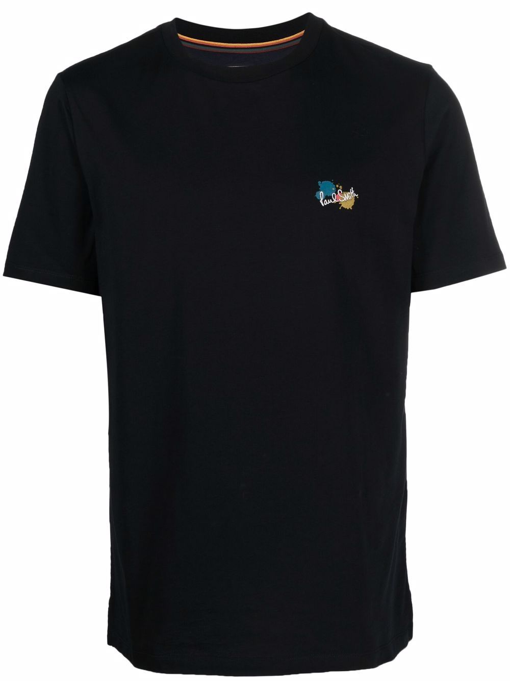 Embroidered-logo cotton T-shirt - Black