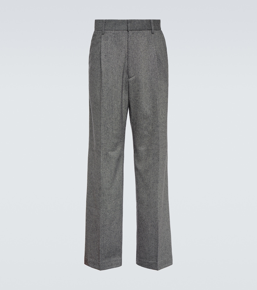 Wool and mohair straight pants