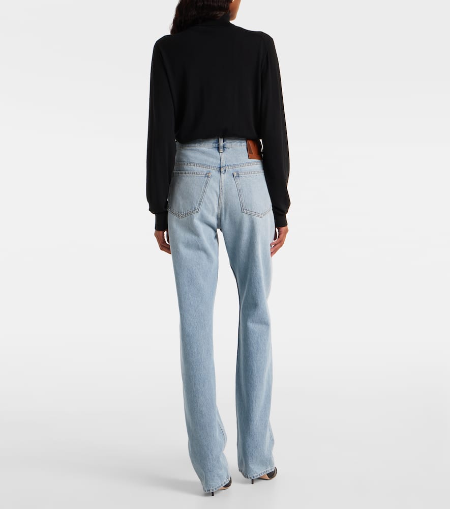 Mid-rise wide-leg jeans