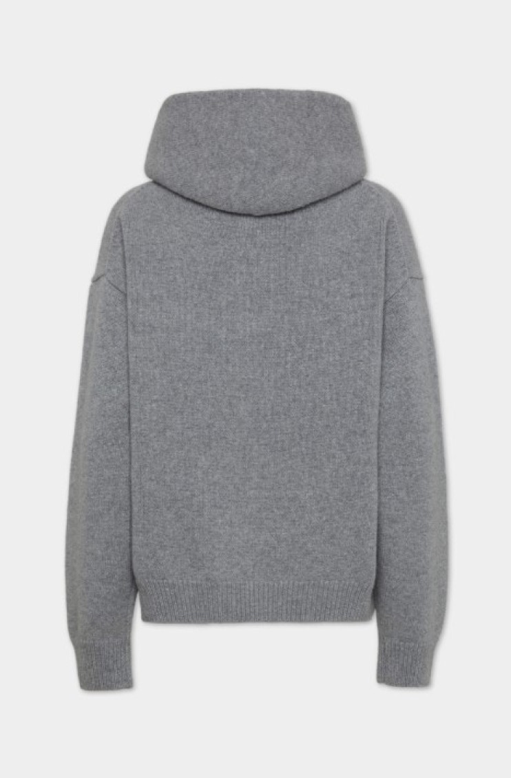 Grey Wool Hoodie