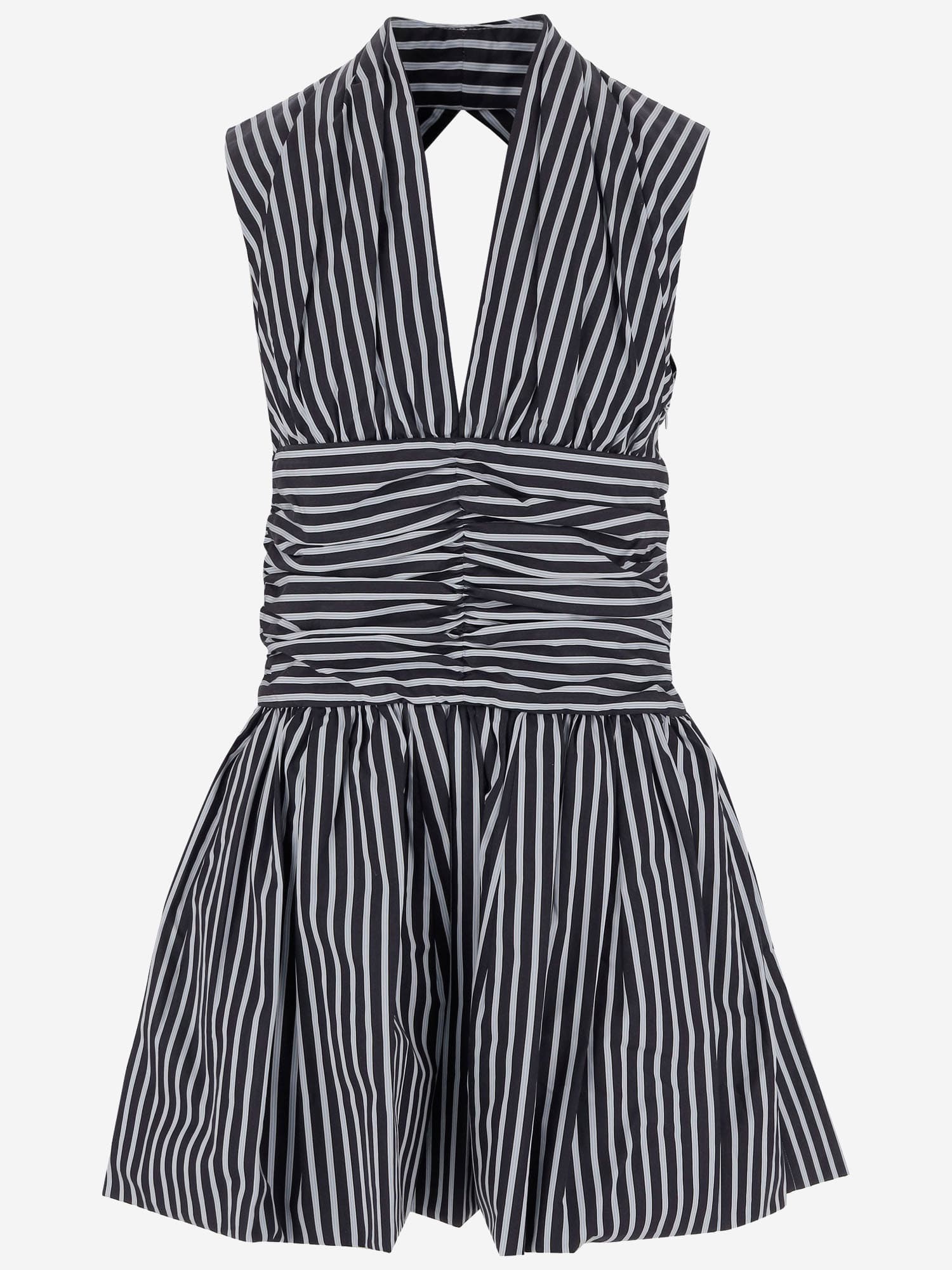 Mini Dress With Open Back In Cotton Poplin