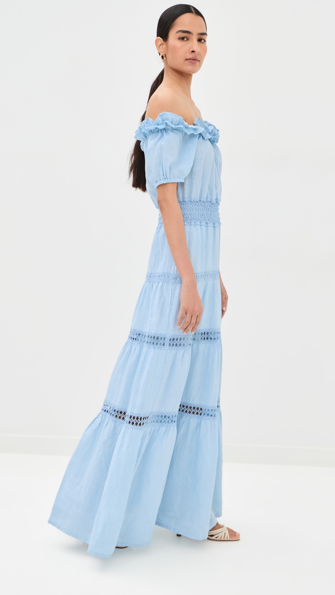 Angara Linen Dress Cloud