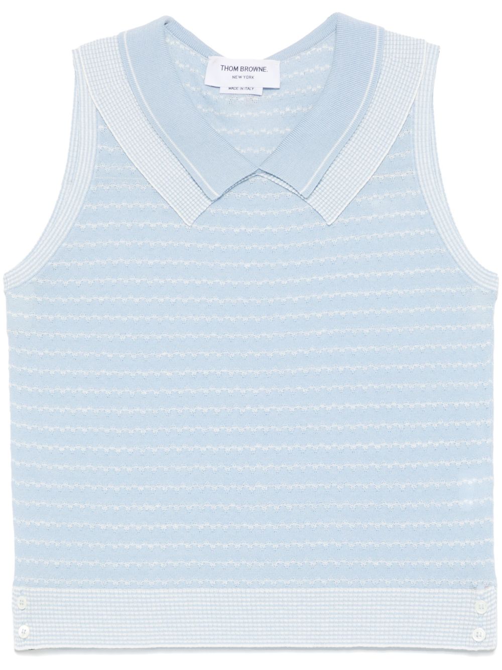 Striped double-collar vest - Blue