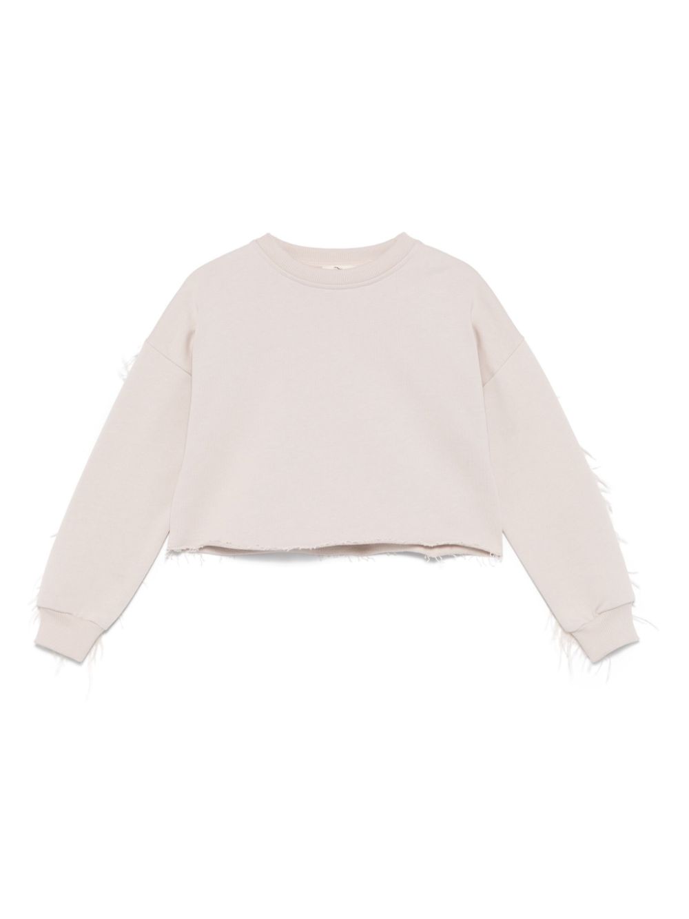 Feather-trim sweatshirt - Neutrals