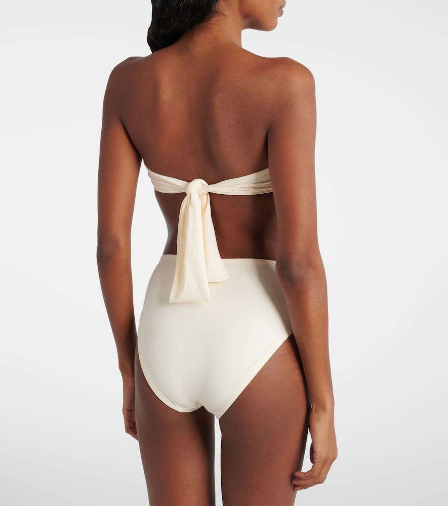 Floral bandeau bikini top