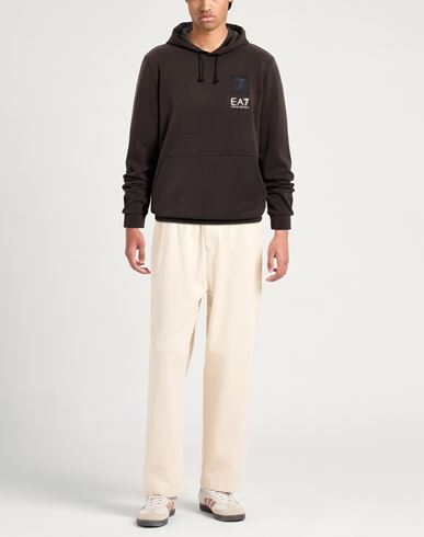 Man Sweatshirt Dark brown Size S Modal, Polyester, Elastane