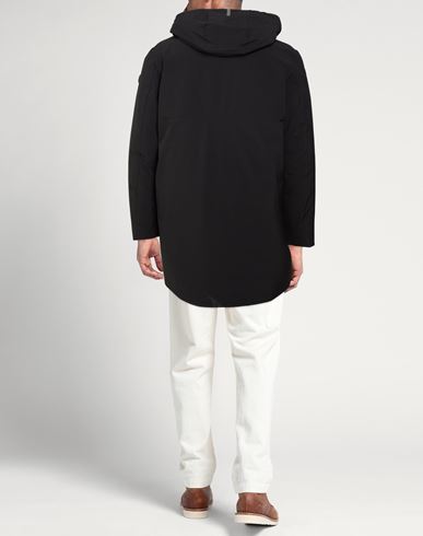 Man Coat Black Size XL Nylon, Elastane